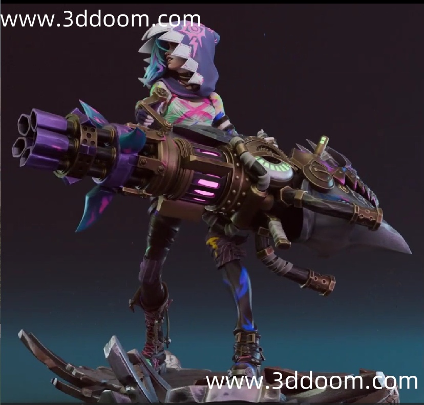 358 Jinx Arcane League of Legends 英雄联盟 金克丝-3D DOOM