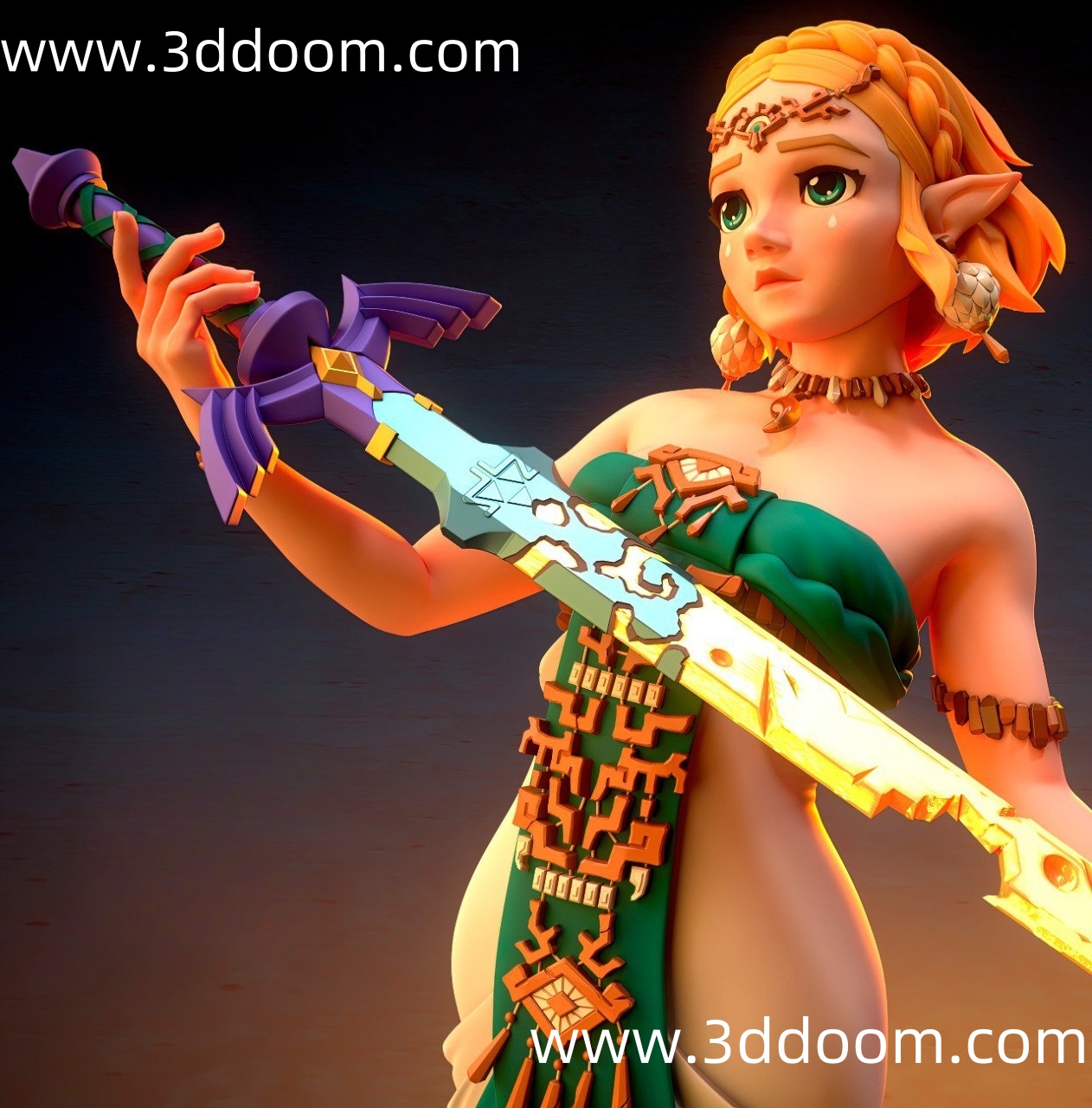 185 Princess Zelda The Legend of Zelda 塞尔达传说 塞尔达公主-3D DOOM