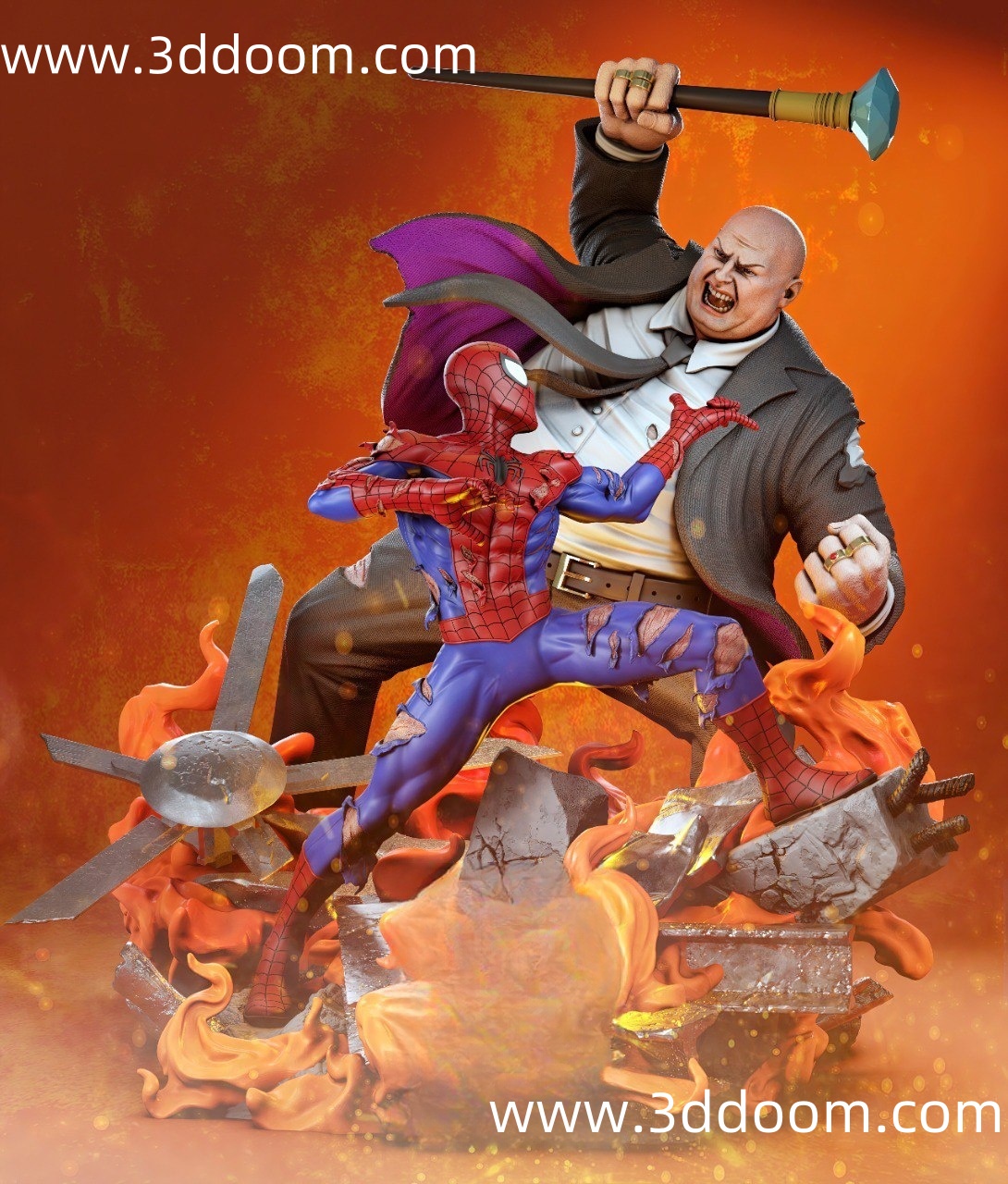 193 Spiderman vs Kingpin 蜘蛛侠对战金并-3D DOOM