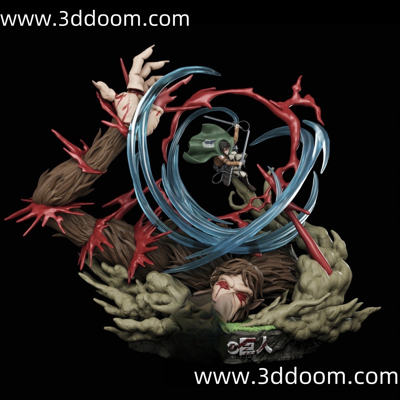 174 Levi Ackerman Beast Titan AttackonTitan进击的巨人利威尔-3D DOOM