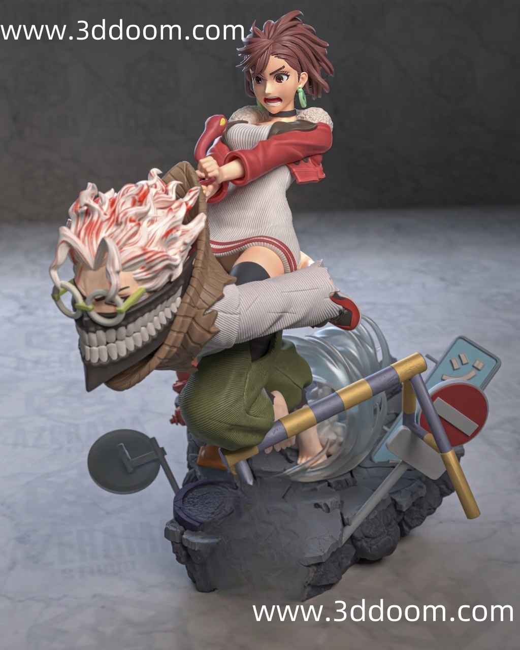 264 Momo Ayase and Okarun Dandadan 当哒当 绫濑桃和高仓健-3D DOOM