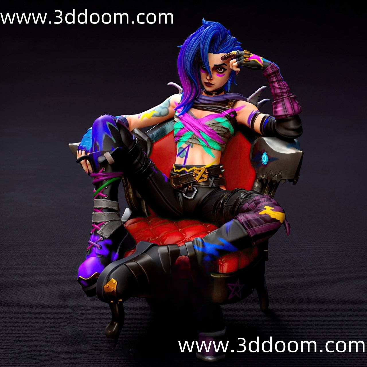 169 Jinx League of Legends 英雄联盟 金克丝-3D DOOM