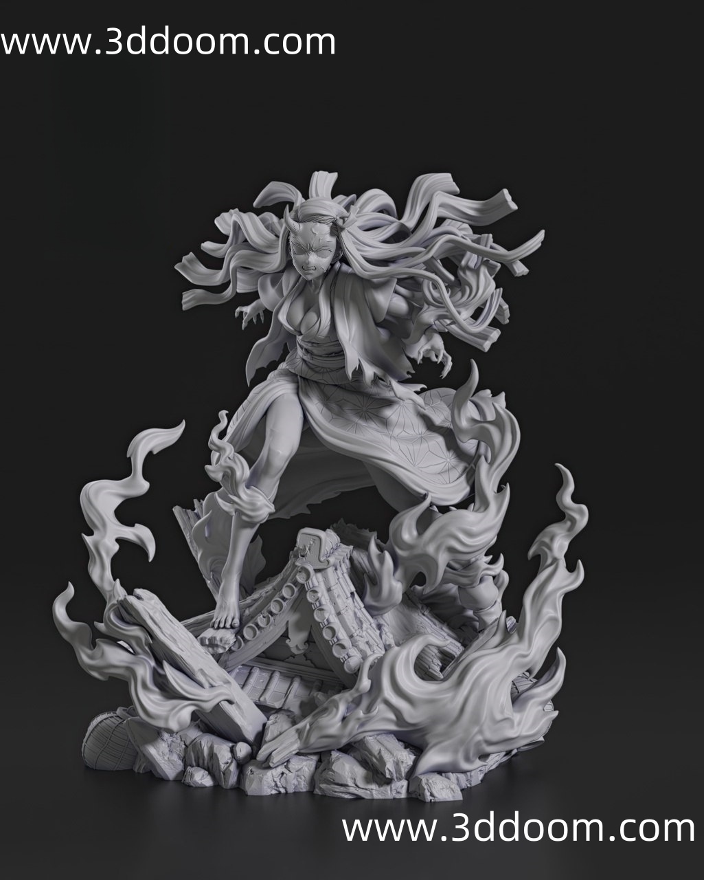 420 Nezuko Kamado Demon Slayer 鬼灭之刃 灶门祢豆子-3D DOOM