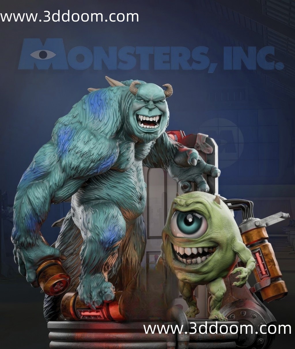 399 Mike and Sulley Monsters, Inc 怪兽电力公司 麦克和苏利文-3D DOOM