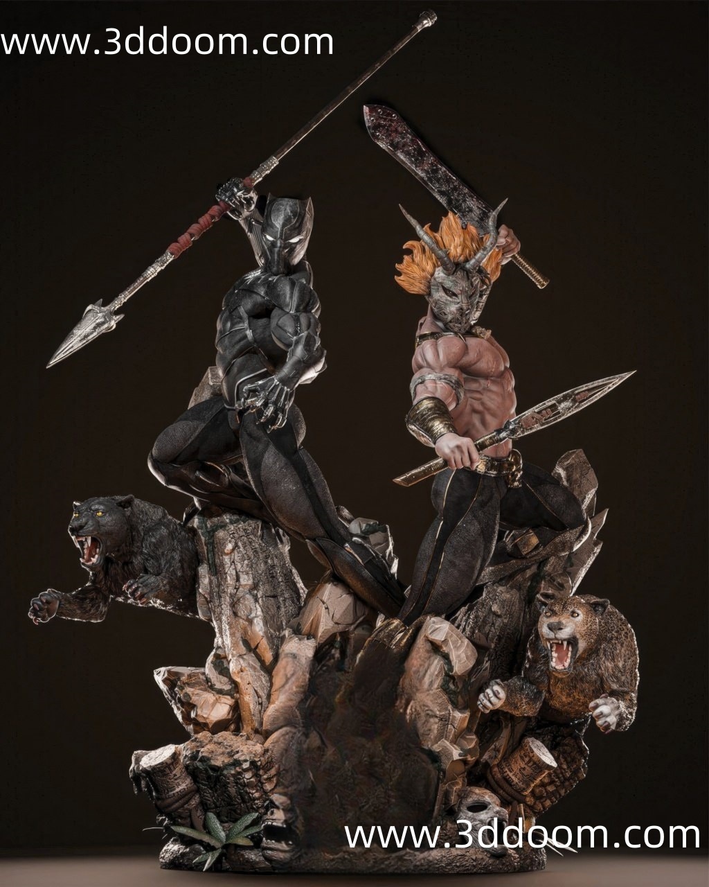 610 Black Panther and Killmonger 漫威 黑豹和克尔芒戈-3D DOOM