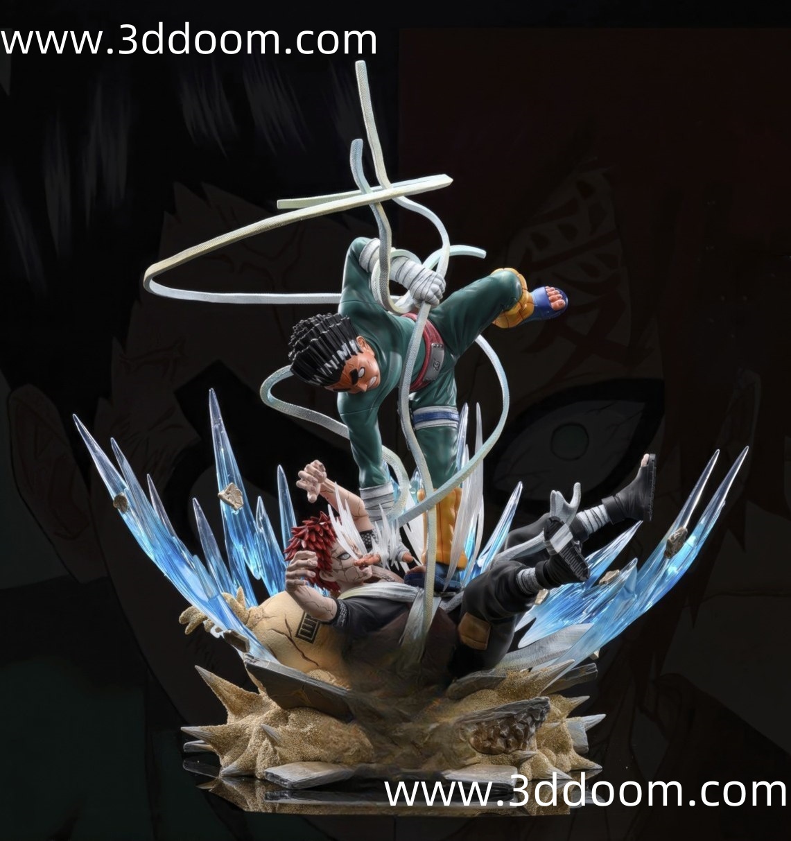 720 Gaara vs Rock Lee Naruto 火影忍者 我爱罗对战洛克·李-3D DOOM