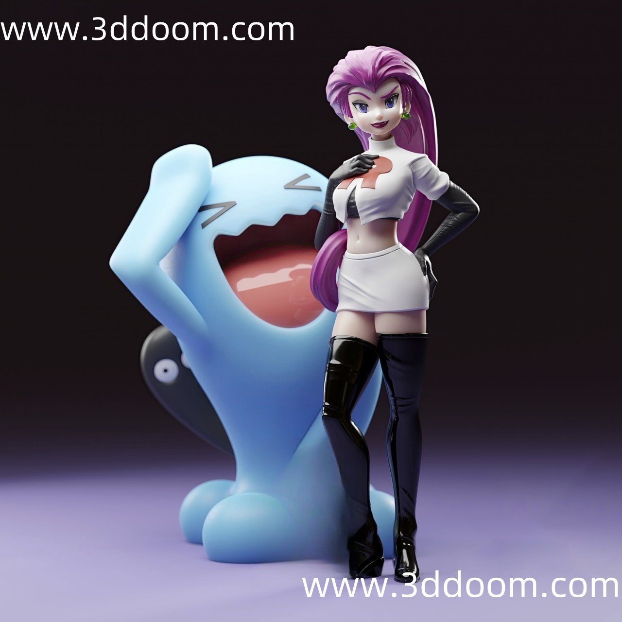 732 Jessie and Wobbuffet Pokemon 精灵宝可梦 武藏和果然翁-3D DOOM