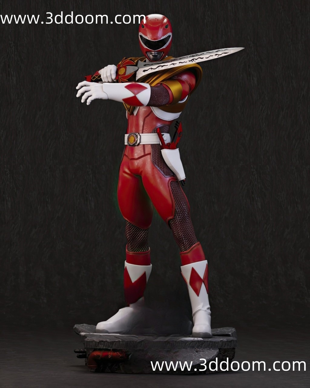 771 Red Ranger Power Ranger 恐龙战队 红色战士-3D DOOM