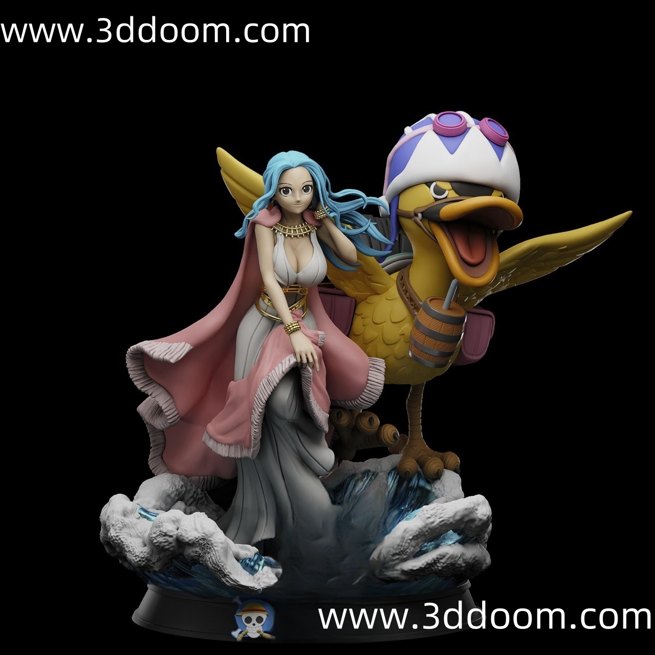 892 Vivi and Karoo One Piece 海贼王 奈菲特·D·薇薇和黑鸭-3D DOOM