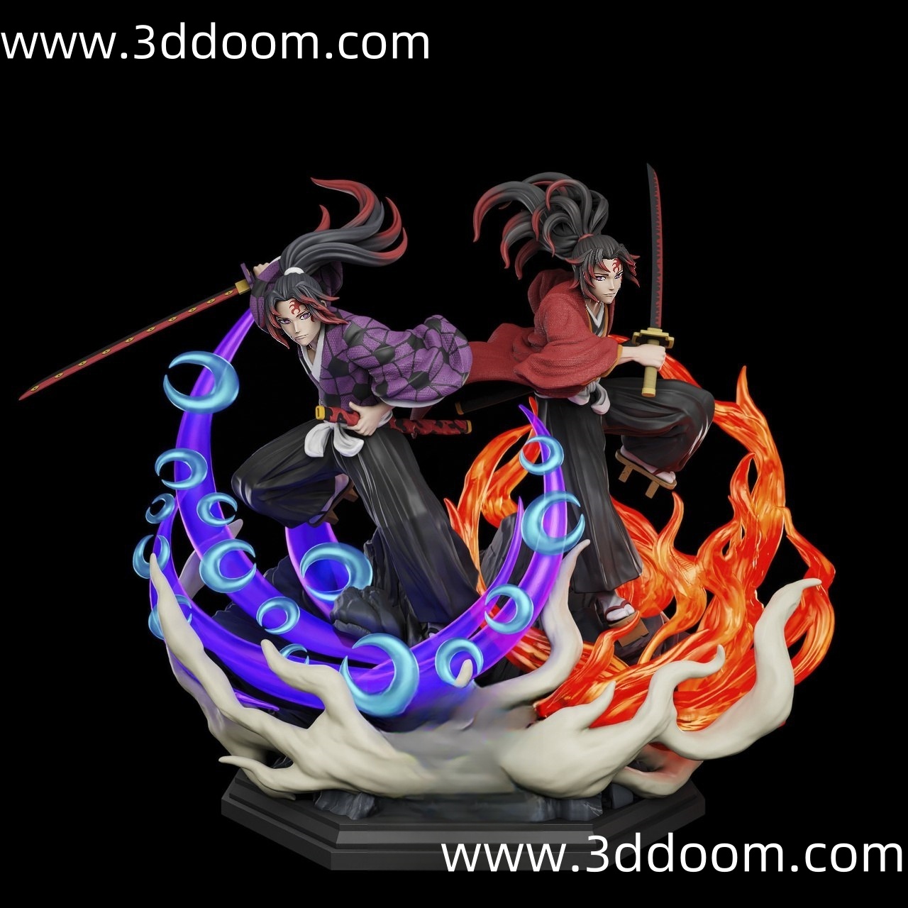 855 Kokushibo and Yoriichi Demon   鬼灭之刃 黑死牟和继国-3D DOOM