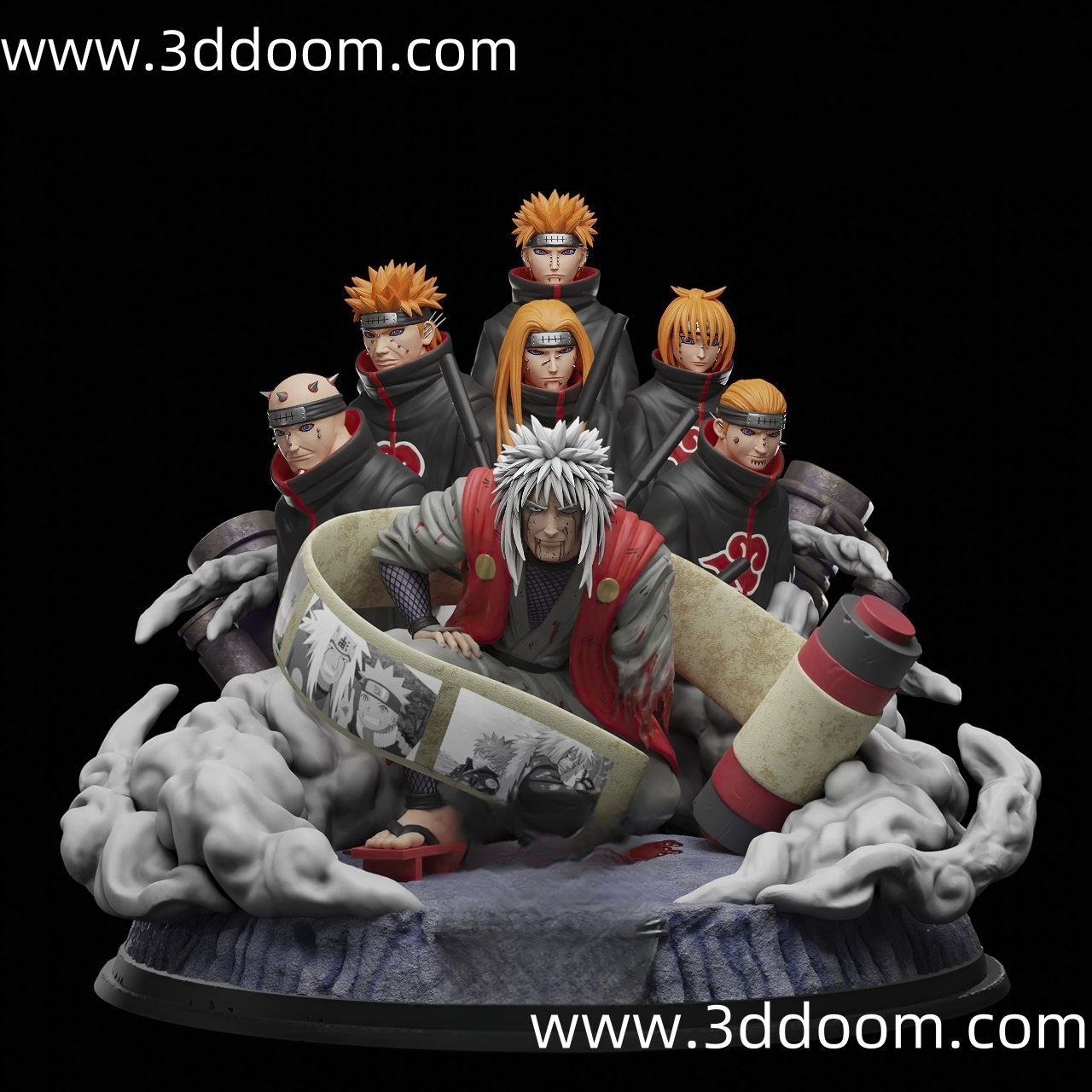 849 Jiraiya vs Six Paths 火影忍者 自来也对战佩恩六道-3D DOOM
