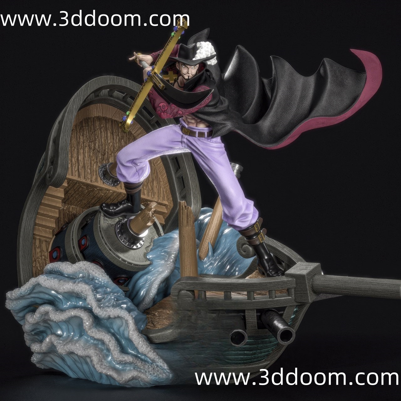 825 Dracule Mihawk One Piece 海贼王 乔拉可尔·米霍克-3D DOOM