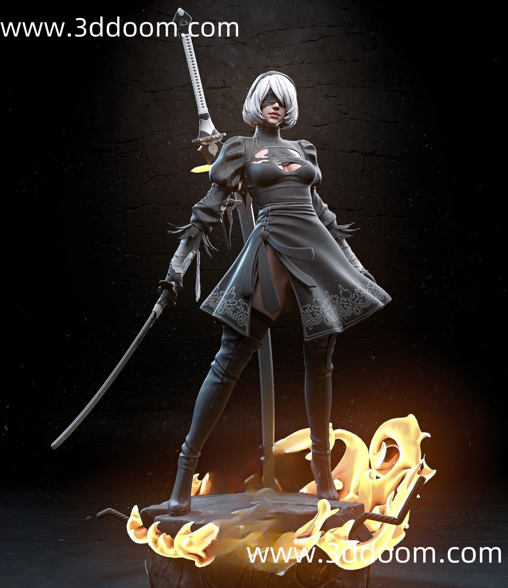 901 2B Nier Automata 尼尔:机械纪元 2B-3D DOOM