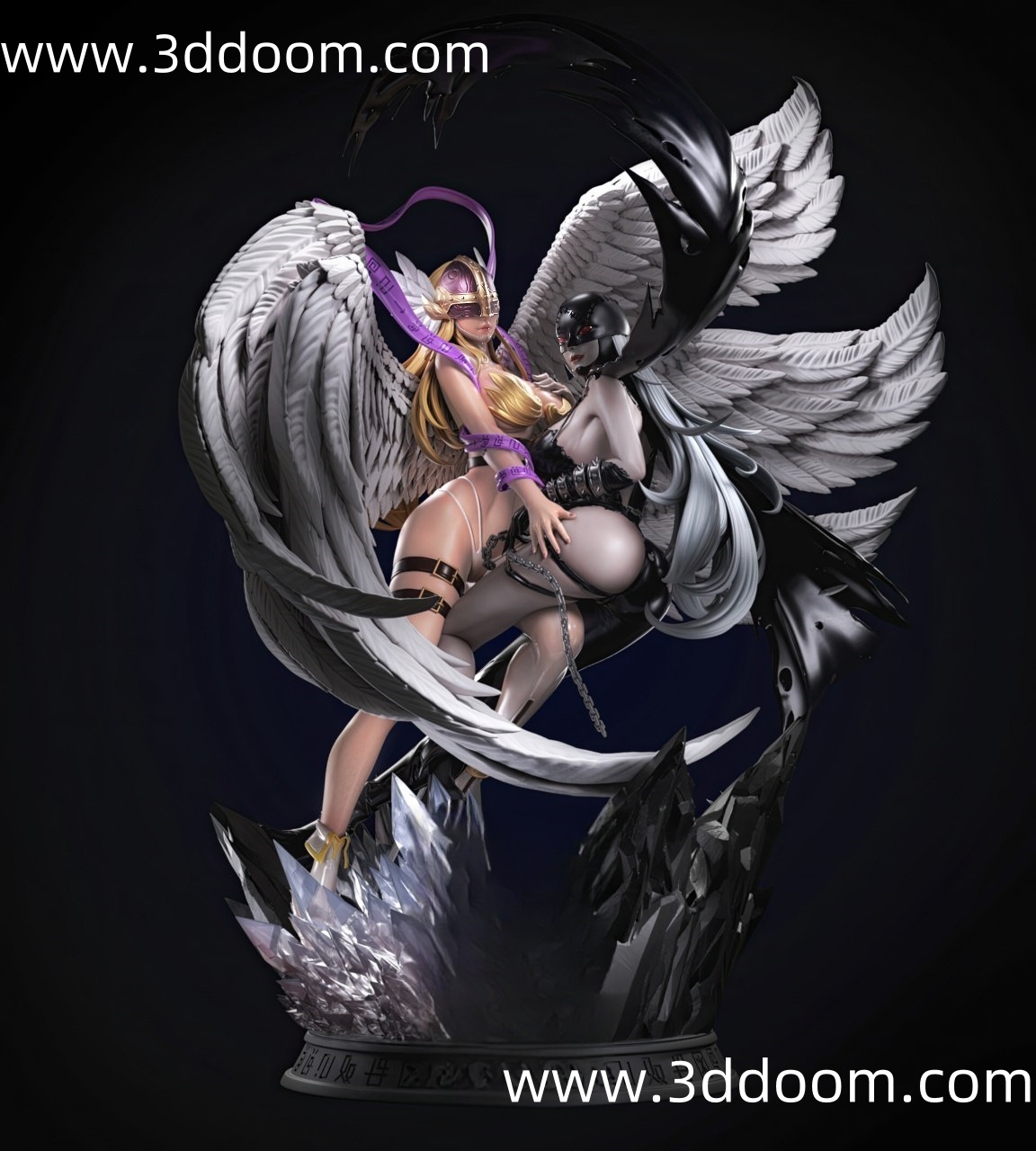 907 Angewomon and Lady Devimon 数码宝贝 天女兽和妖女兽-3D DOOM