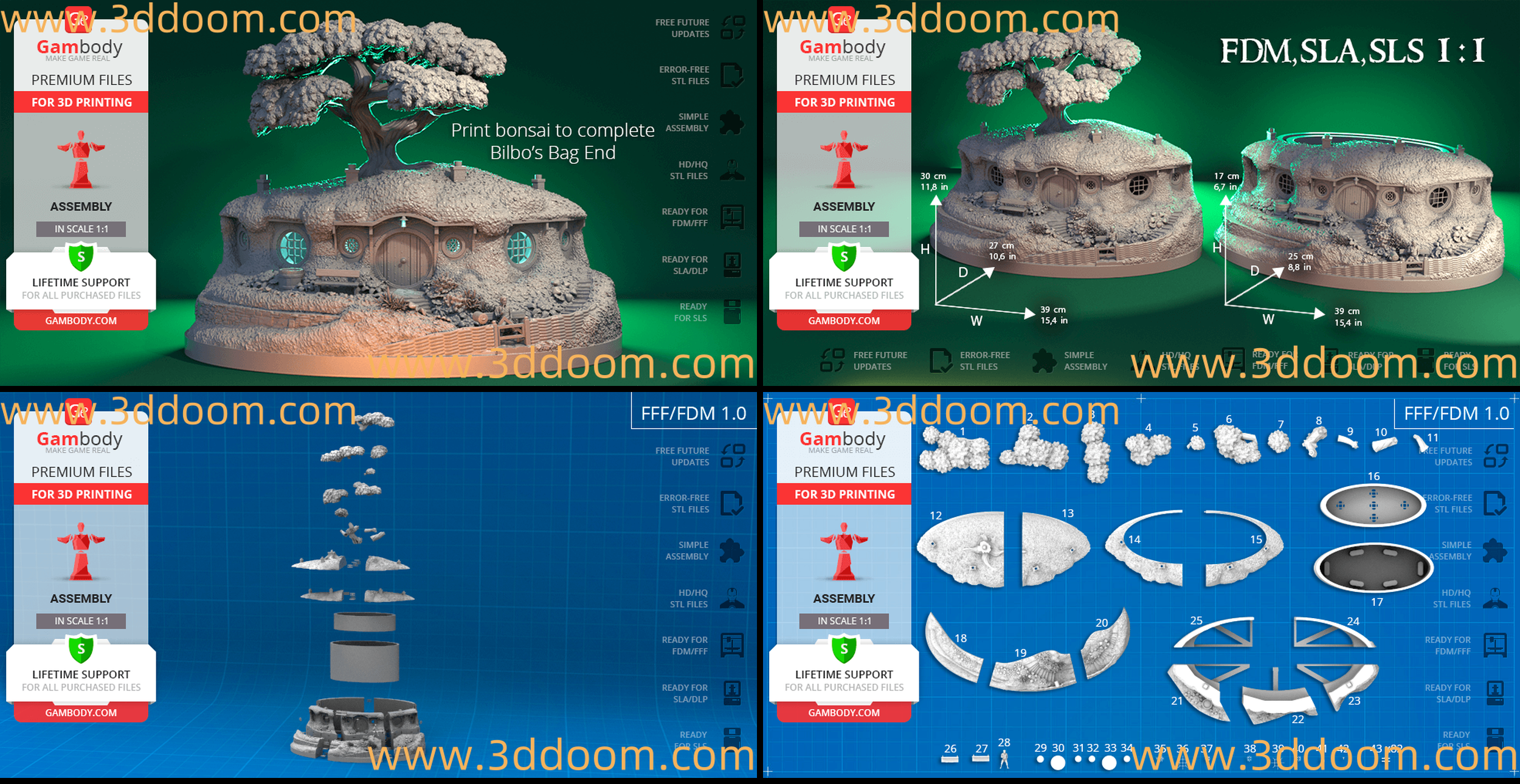6 Gambody - Hobbiton Bonsai Pot-3D DOOM