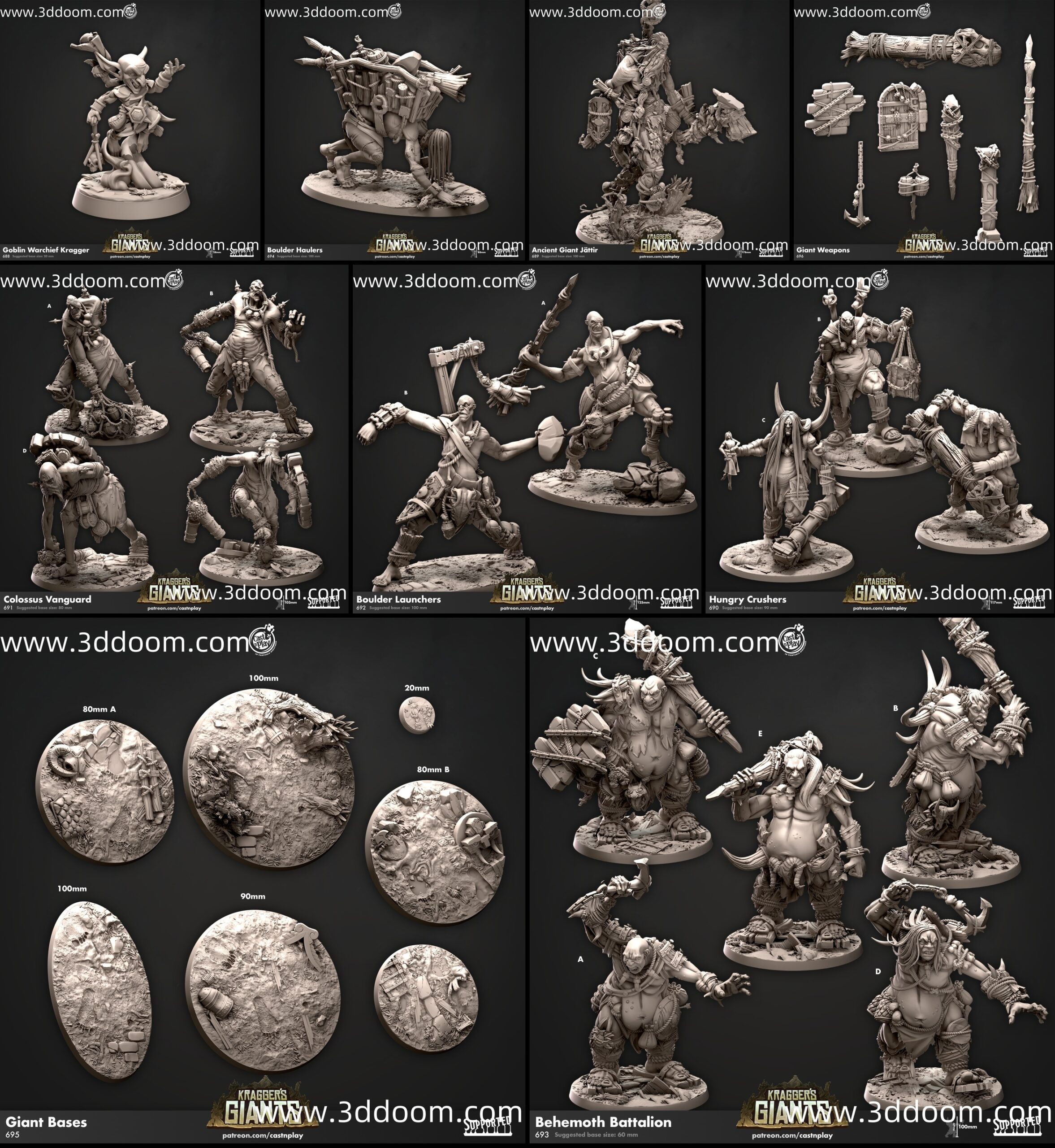 532 Cast N Play - 202306 - Kraggers Giants (688-696)-3D DOOM