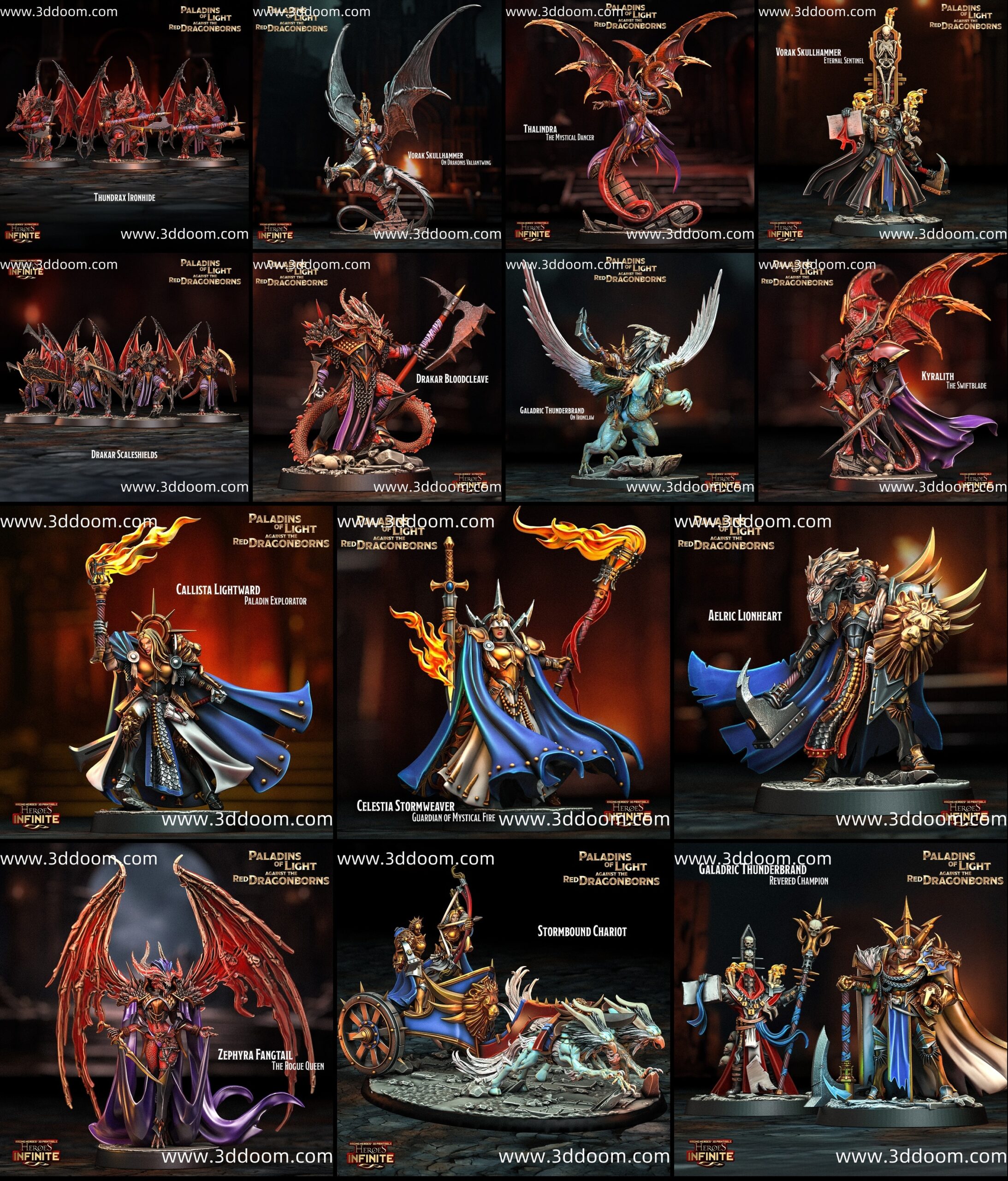 585 Paladins of Light Against the Red Dragonborns-3D DOOM