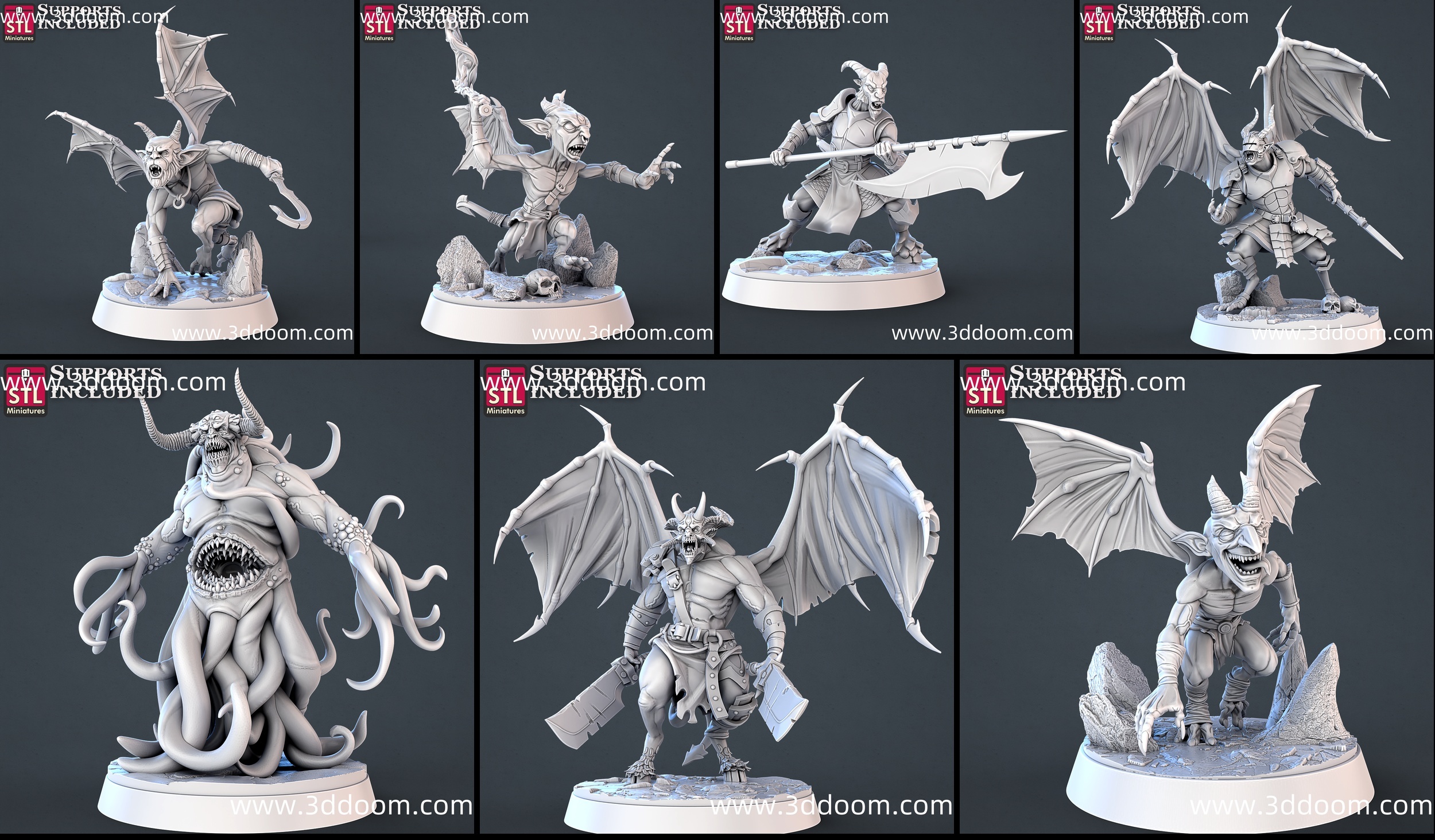 668 STL Miniatures - 202306 - Demons Set-3D DOOM