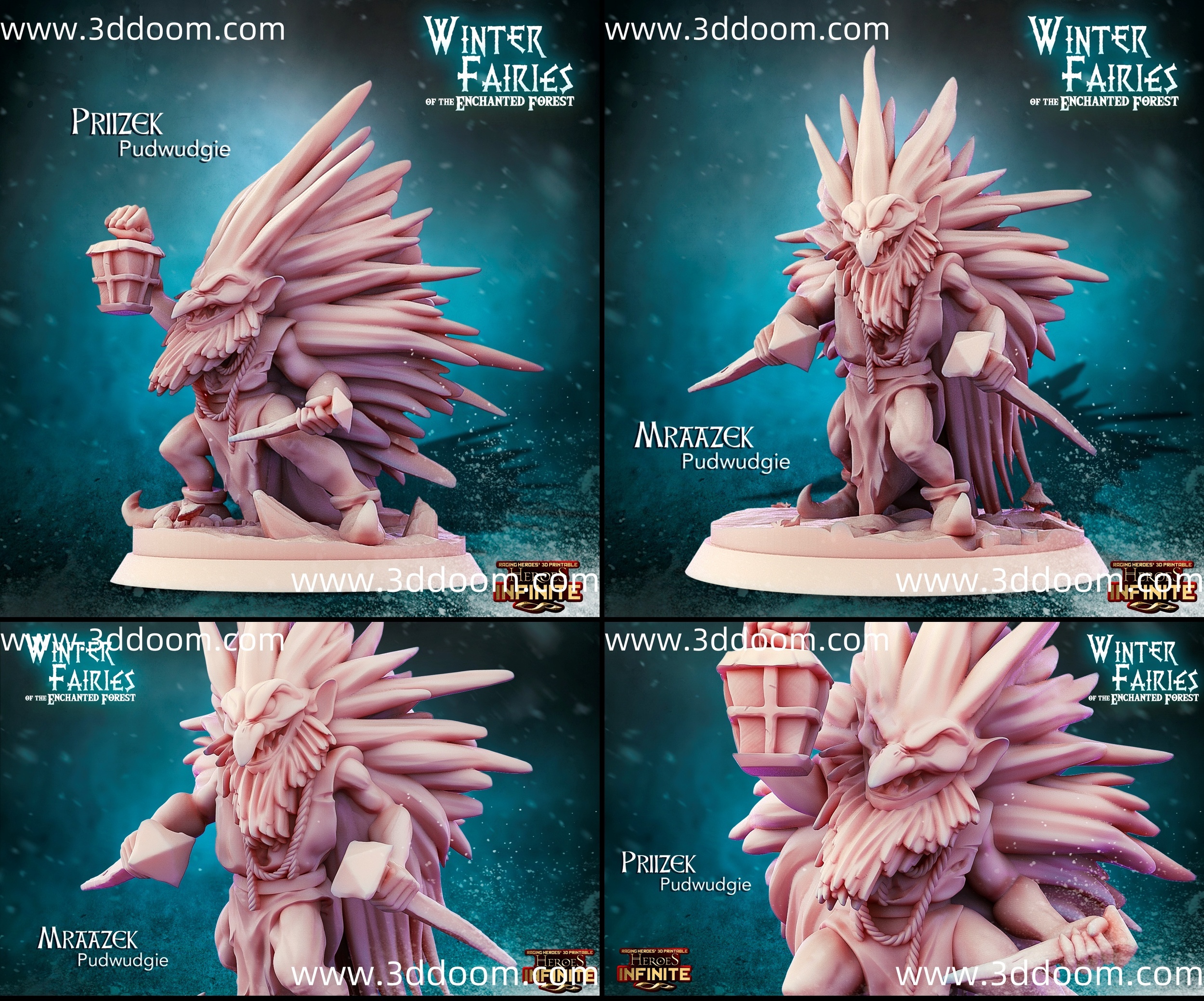 697 Winter Fairies of the Enchanted Forest - Pudwudgies-3D DOOM