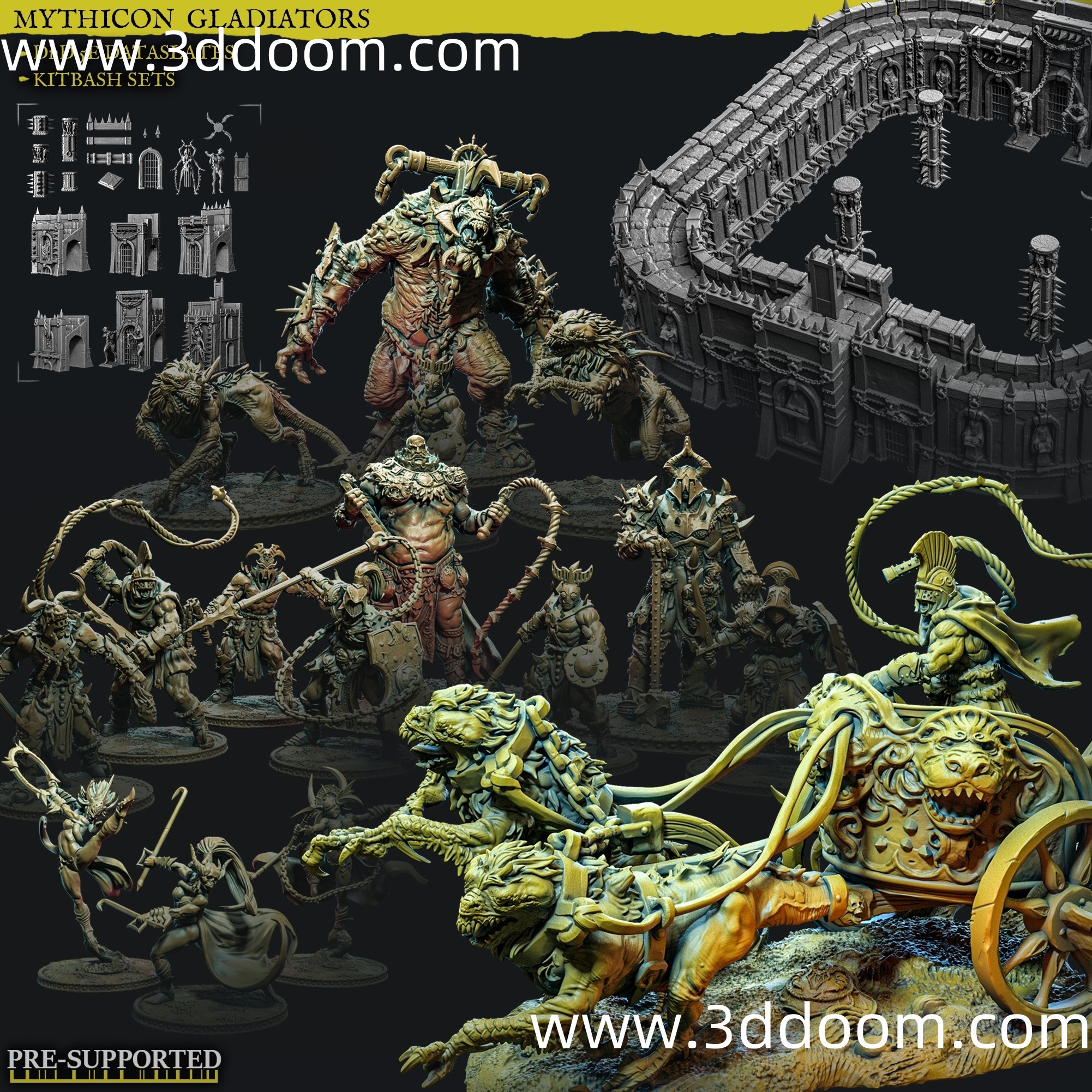 609 Bestiarum Miniatures - July 2021 -  Mythicon Gladiator-3D DOOM