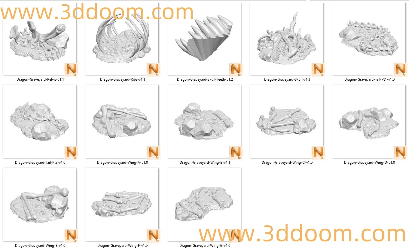 16 Printable Scenery – Dragon Graveyard 1.4-3D DOOM