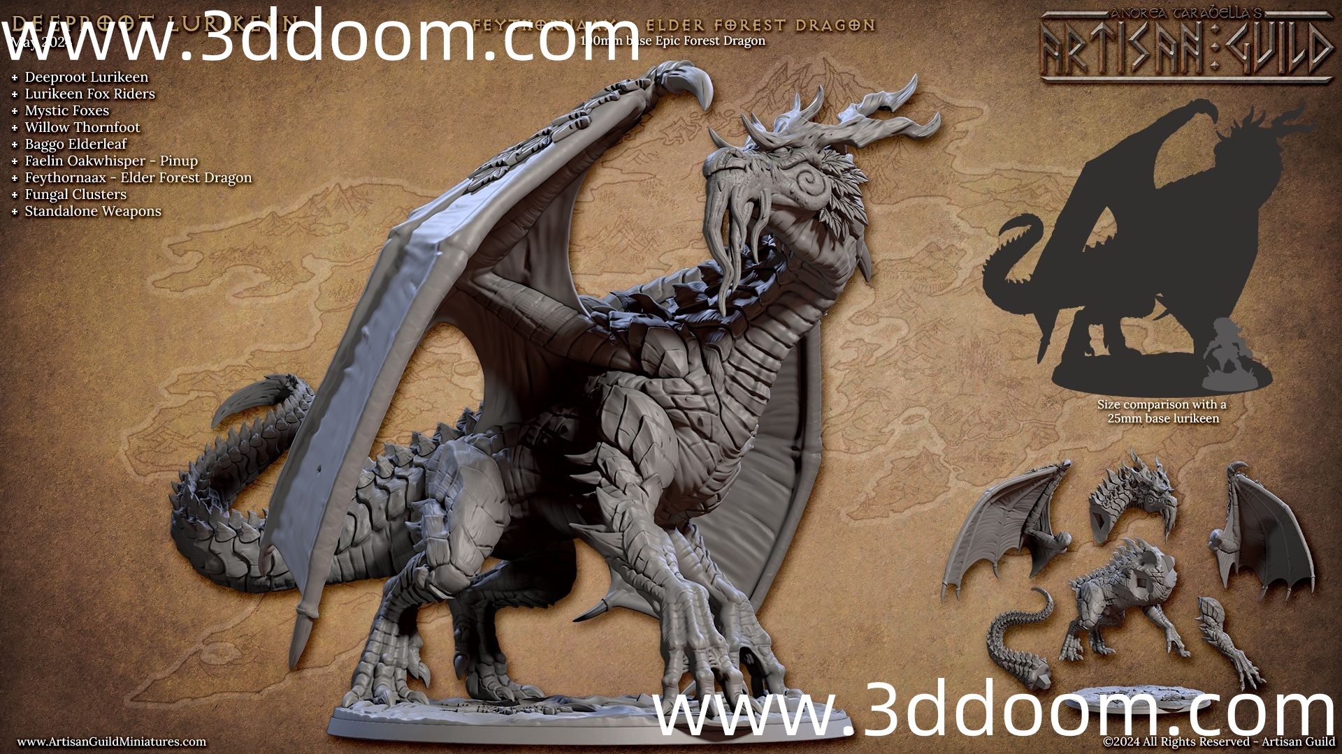 431 Artisan Guild - 202405 - Feythornaax Elder Forest Dragon-3D DOOM