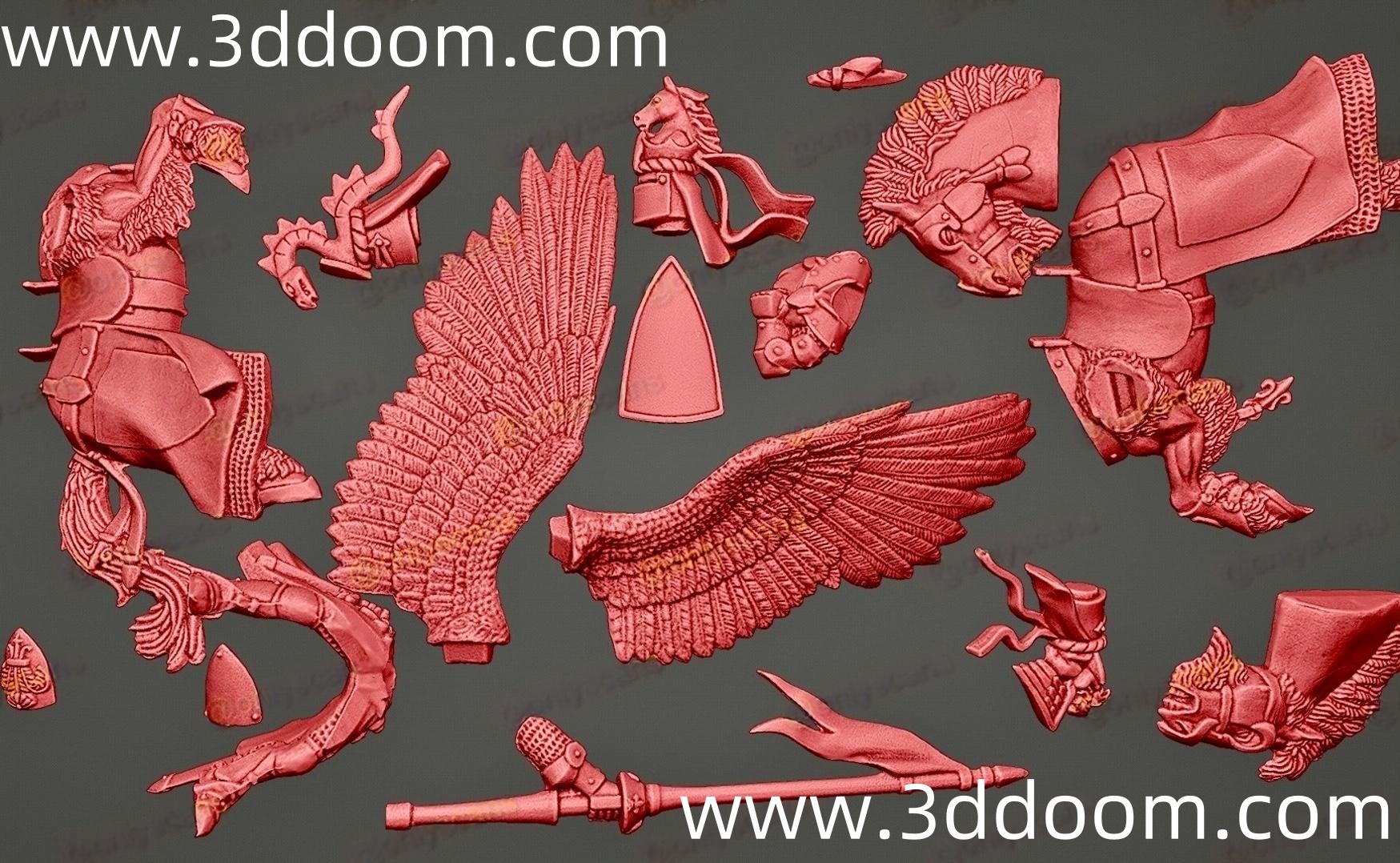 82 Retro Fantasy Britain Flying Horsmen-3D DOOM