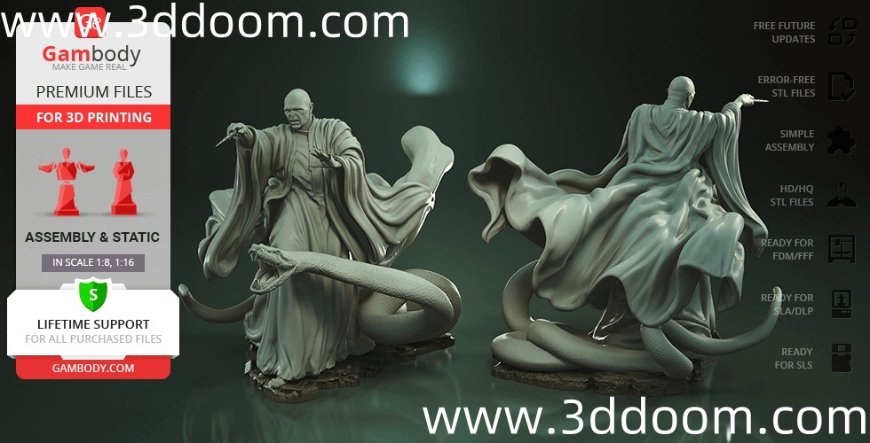 575 Lord Voldemort and Nagini-3D DOOM