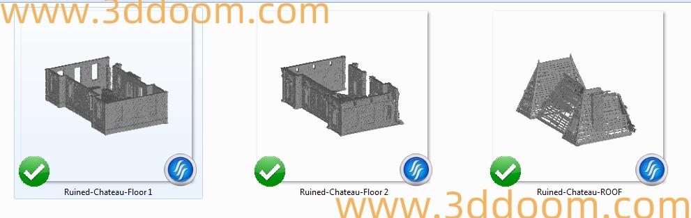 18 Printable Scenery - Time Warp Europe - Ruined Chateau-3D DOOM