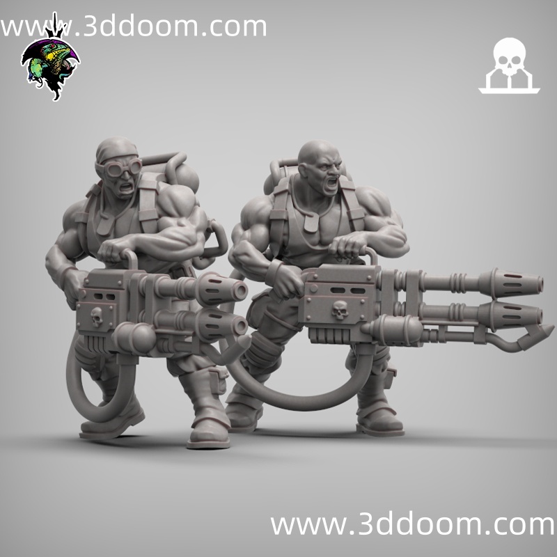 383 Spacenam Heavy Flamethrower Team STL-3D DOOM