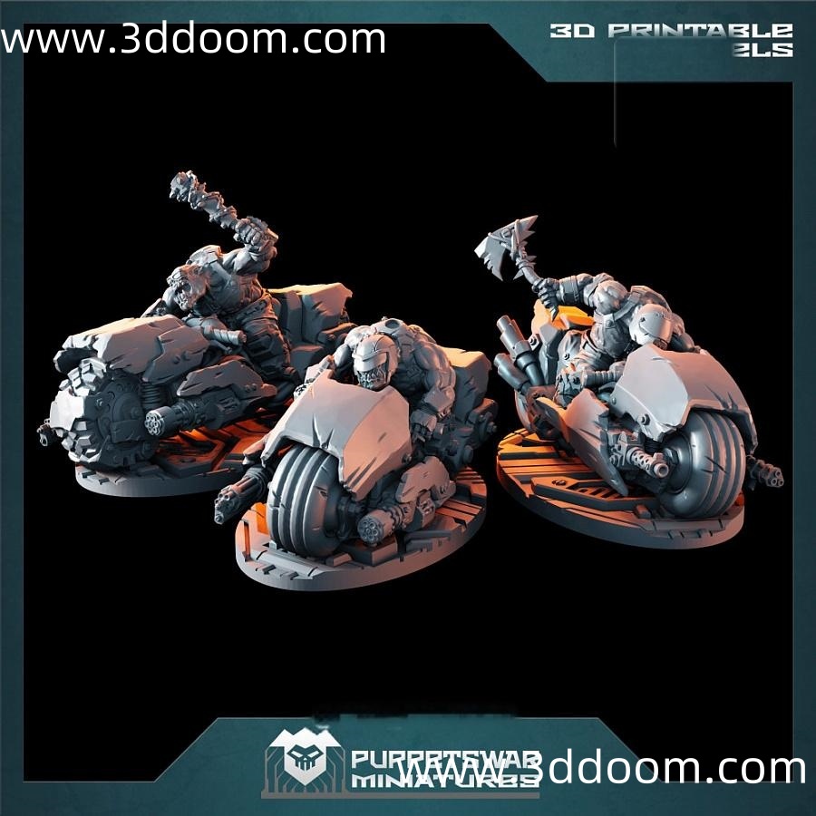 283 Warhammer Ork Bikers Set A-3D DOOM