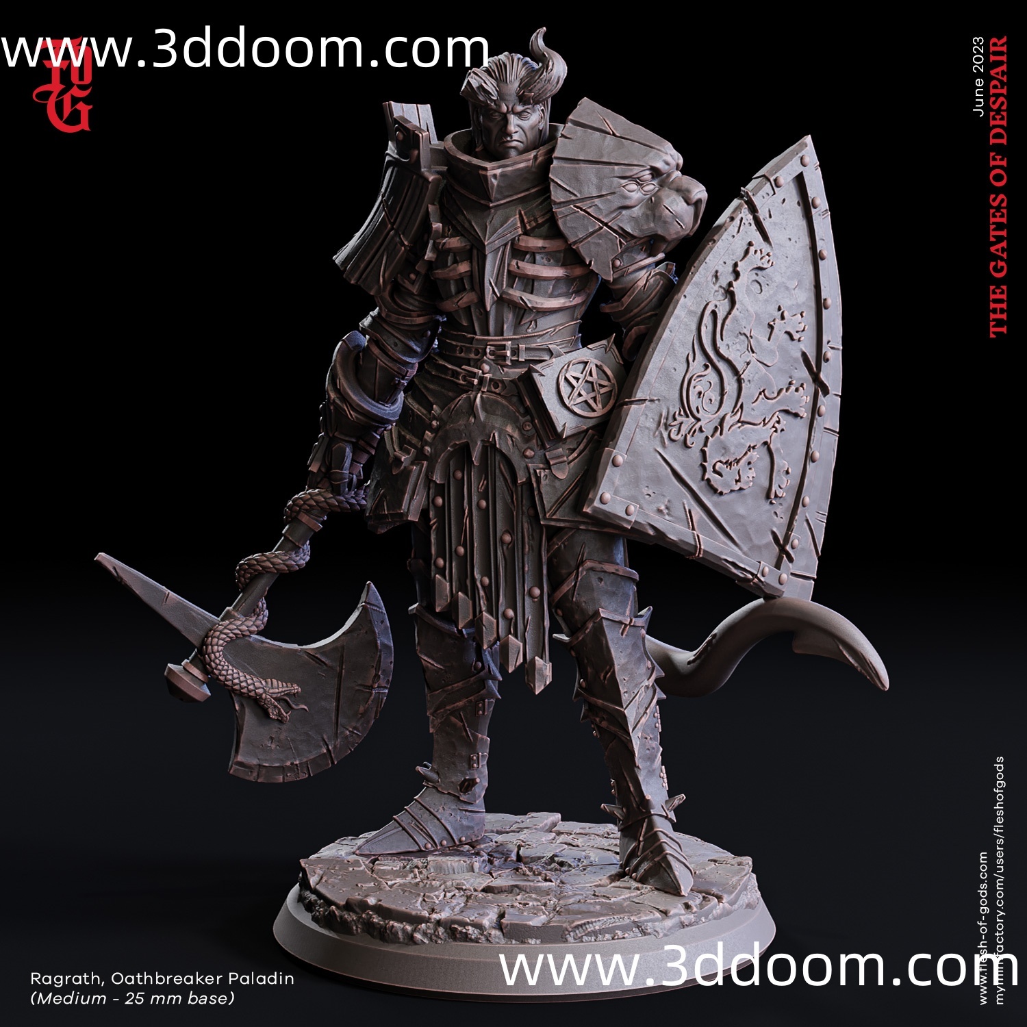 227 Hero - Ragrath, Oathbreaker Paladin (25 mm)-3D DOOM