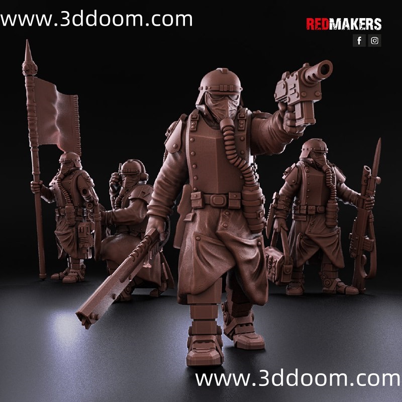 367 Platoon Command Squad - Red Makers-3D DOOM