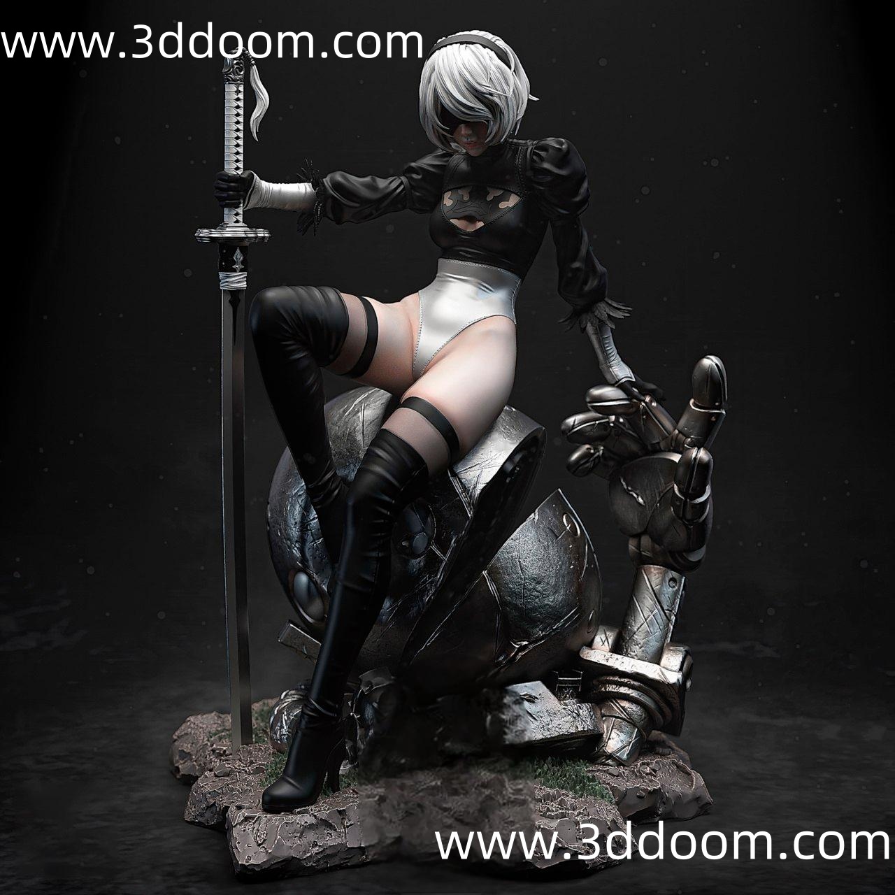 1001 2B Nier Automata 尼尔:机械纪元 2B-3D DOOM