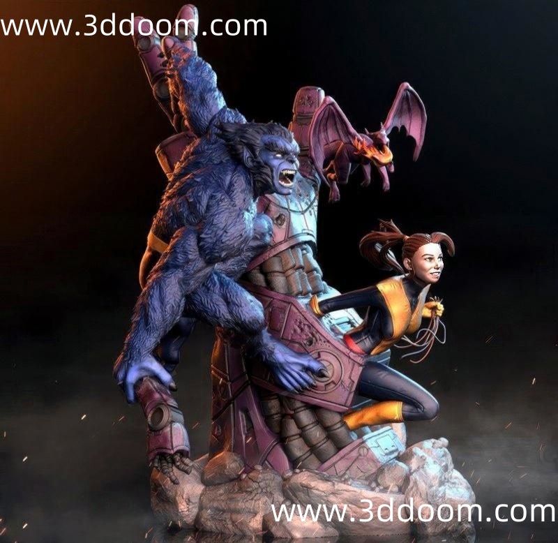 1109 Beast Shadowcat and Lockheed X-Men X-战警 野兽和幻影猫-3D DOOM