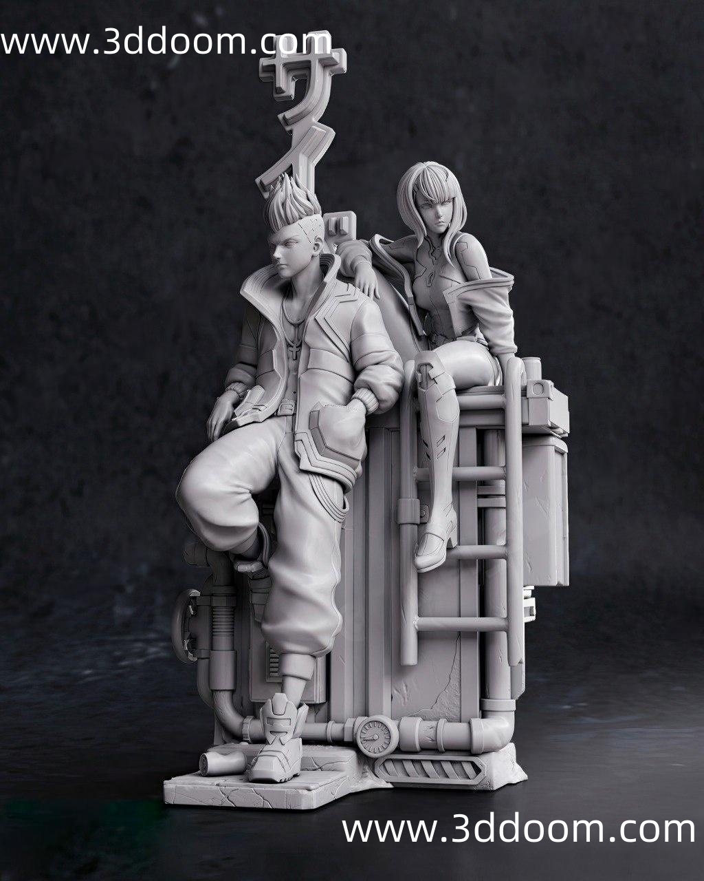 1259 Lucy x David Cyberpunk Edgerunners 赛博朋克 露西和大卫-3D DOOM