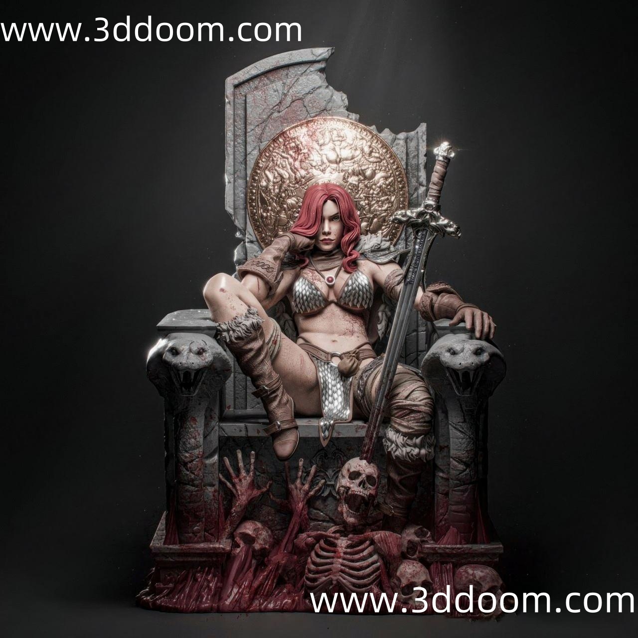 1281 Red Sonja on Tron 红色索尼娅-3D DOOM