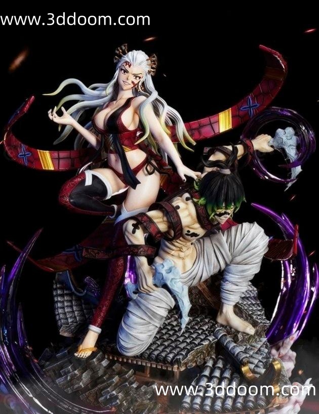 1224 Daki and Gyutaro Demon Slayer 鬼灭之刃 堕姬与妓夫太郎-3D DOOM