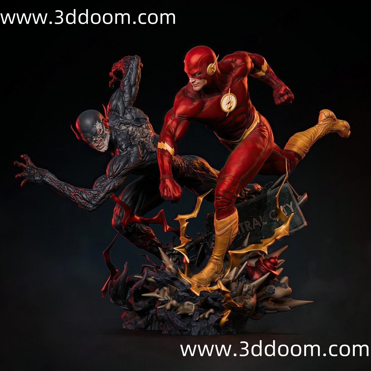 1236 Flash vs BlackFlash DC 闪电侠 vs 黑闪电-3D DOOM