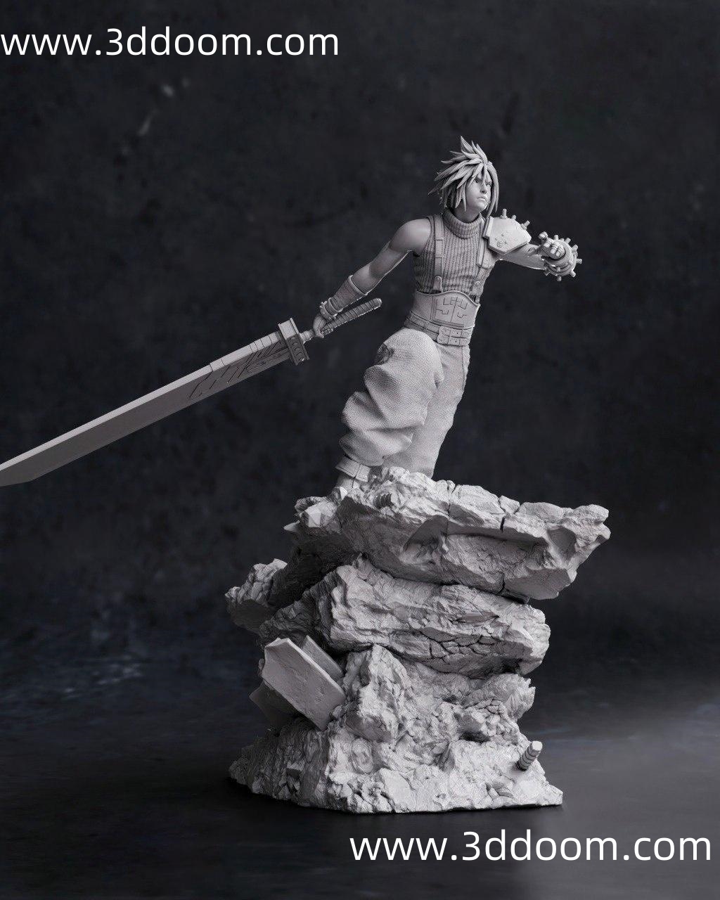 1313 Cloud Final Fantasy VII 最终幻想7 克劳德-3D DOOM