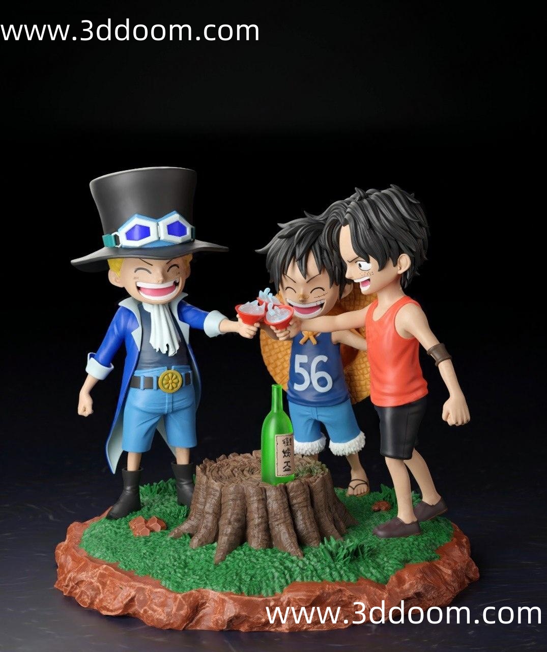 1301 Ace Luffy and Sabo One Piece 海贼王 艾斯、路飞和萨博-3D DOOM