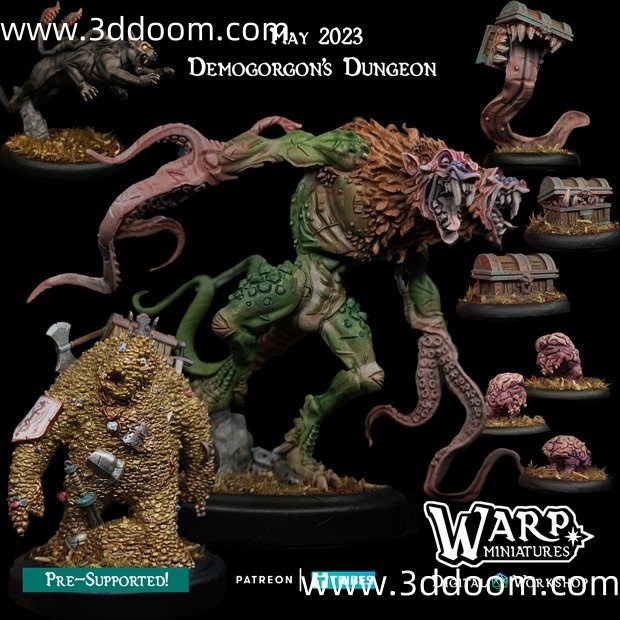 598 Warploque Miniatures - 2023-05 - Demogorgon's Dungeon-3D DOOM