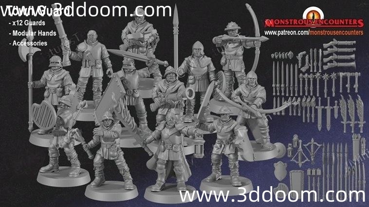 642 Monstrous Encounters Town Guard-3D DOOM