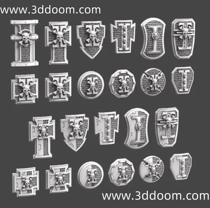 622 Deathvigil Veteran Storm Shields Set-3D DOOM