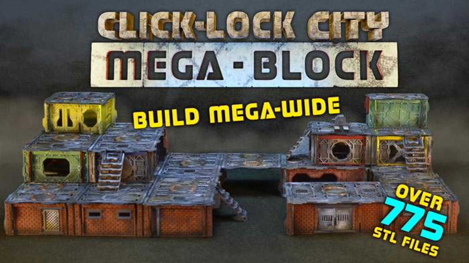 016 Click-Lock City - Mega Block - Modular Gaming Scenery Set-3D DOOM
