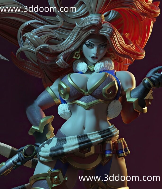1070 Red Monika Battle chasers Nightwar 莫尼卡·凯娜-3D DOOM